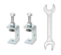 sourcing map 2 morsetti a C in acciaio inox, mini 55 mm, apertura a ganascia larga, piccoli morsetti a U in metallo per la lavorazione del legno, saldatura, edifici, montaggio domestico