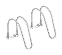 sourcing map 2 morsetti a croce per tubi da 20 mm x 75 mm, M6 in acciaio inox 304, a forma di U, connettore per tubi incrociati in acciaio, per serre agricole e recinzioni