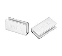 sourcing map 2 morsetti magnetici da 4,1 cm, clip per armadietti in vetro in acciaio, rettangolari regolabili, senza cornice, per armadietti, porte in vetro, armadi, cromati