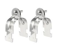 sourcing map 2 morsetti per puntone EMT da 3,2 cm, lunghezza 8,4 cm, universale, in acciaio inox 304, zincato, accessorio per canali, con bullone e dado, per condotto rigido EMT, argento