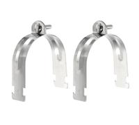 sourcing map 2 morsetti per puntone EMT da 3-5/8", lunghezza 12,5 cm, universale, in acciaio inox 304, zincato, accessorio per canali, con bullone e dado, per condotto rigido EMT, argento