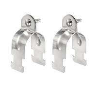 sourcing map 2 morsetti per puntone EMT da 3,5 cm, lunghezza 8,7 cm, universale, in acciaio inox 304, zincato, accessorio per canale, con bullone e dado, per condotto rigido EMT, argento