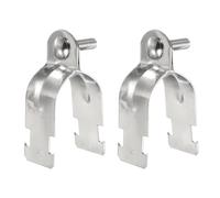 sourcing map 2 morsetti per puntone EMT da 3,5 cm, lunghezza 9,1 cm, universale, in acciaio inox 304, zincato, accessorio per canali, con bullone e dado, per condotti rigidi EMT, argento