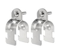 sourcing map 2 morsetti per puntone EMT da 3,8 cm, lunghezza 7,5 cm, universale, in acciaio inox 304, zincato, accessorio per canale, con bullone e dado, per condotto rigido EMT, argento