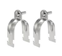 sourcing map 2 morsetti per puntone EMT da 6,3 cm, lunghezza 10,2 cm, universale, in acciaio inox 304, zincato, accessorio per canali, con bullone e dado, per condotto rigido EMT, argento