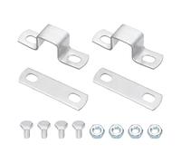 sourcing map 2 morsetti per tubi quadrati da 2 x 2 cm, in acciaio al carbonio a forma di U, resistenti, con guarnizione, viti e dadi per l'installazione del tubo