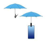 sourcing map 2 ombrelli per telefono, parasole regolabile per cellulare, con clip stabile, universale, mini copertura per cellulare, per spiaggia, piscina, esterni, azzurro