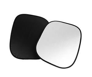 sourcing map 2 Pcs Silver Gray Polyester Side Window Sun Shade w Suction Base for Car Auto