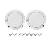 sourcing map 2 pezzi 10,2 cm griglia bianca per altoparlante in rete metallica per woofer protezione antipolvere argento brillante cerchio decorativo telaio ABS con viti per Home Audio Car Speaker