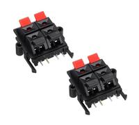 sourcing map 2 pezzi 2 file 4 vie molla altoparlante terminale clip push release connettore terminali cavo striscia blocco WP4-15, rosso nero