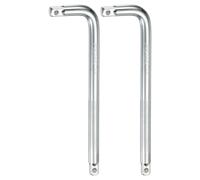 sourcing map 2 pezzi barra interruttore 1/2" Drive 25,4 cm di lunghezza 50BV30 barra di estensione in acciaio legato a forma di L chiave a L per riparazione di attrezzature meccaniche auto, argento