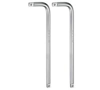 sourcing map 2 pezzi barra interruttore a L 3/8" Drive 25,4 cm lungo 50BV30 barra di estensione in acciaio legato a forma di L chiave a bussola per riparazione di attrezzature meccaniche auto, argento