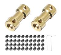 sourcing map 2 pezzi da 4 mm a 5 mm in ottone giunto giunto giunto connettore con viti e chiave esagonale accoppiatore albero motore flessibile per ruote auto pneumatici albero motore