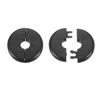 sourcing map 2 pezzi flangia divisa da parete 11 mm autoadesivi idraulici piastre di copertura in plastica ABS rotonda con fibbia design per tubo dell'acqua decorazione bagno cucina nero