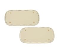 sourcing map 2 pezzi fondo per borsa all'uncinetto, 15,9 x 20,5 cm, fondo ovale in pelle, con fori, base per cuscino per borse fai da te, colore bianco