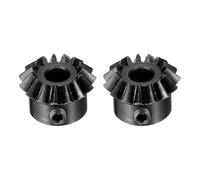 sourcing map 2 pezzi ingranaggi conici 0.8 modulo 1:1 tasso di riduzione 15T 4 mm diametro foro conico pignone ingranaggio 45 # acciaio, 45 gradi sterzo per hardware rotazione meccanica, nero