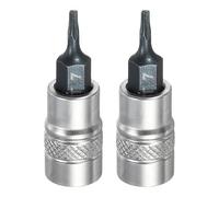 sourcing map 2 pezzi Torx Bit Socket 1/4 "Drive T7 S2 Acciaio Torx Testa Cacciavite Punte per Trapano CR-V Adattatore Presa in Acciaio per Casa Auto Asse Hex Dadi Bulloni Riparazione