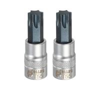 sourcing map 2 pezzi Torx Bit Socket 3/8 "Drive T55 S2 Acciaio Star Head Cacciavite Punte per Trapano CR-V Adattatore Presa in Acciaio per Casa Auto Asse Hex Dadi Bulloni Riparazione