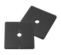 sourcing map 2 piastre per rosetta quadrate in plastica ABS, flangia divisa a parete, diametro 12 mm, copertura decorativa per bocca del tubo, colore nero