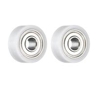 sourcing map 2 pulegge con cuscinetto folle a rullo, 3 x 10 x 4 mm, puleggia piatta con cuscinetto 693ZZ, per accessori hardware per mobili (bianco)