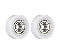 sourcing map 2 pulegge con cuscinetto folle a rullo, 4 x 16 x 5 mm, puleggia piatta con cuscinetto 604ZZ, per accessori hardware per mobili (bianco)