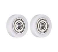 sourcing map 2 pulegge con cuscinetto folle a rullo, 4 x 18 x 5 mm, puleggia piatta con cuscinetto 624ZZ, per accessori hardware per mobili (bianco)