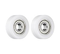 sourcing map 2 pulegge con cuscinetto folle a rullo, 5 x 19 x 7 mm, puleggia piatta con cuscinetto 605ZZ, per accessori hardware per mobili (bianco)