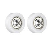 sourcing map 2 pulegge con cuscinetto folle a rullo, 5 x 22 x 7 mm, puleggia piatta con cuscinetto 625ZZ per accessori hardware per mobili (bianco)
