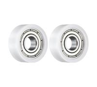 sourcing map 2 pulegge con cuscinetto folle a rullo, 6 x 18 x 7 mm, puleggia piatta con cuscinetto 696ZZ, per accessori hardware per mobili (bianco)