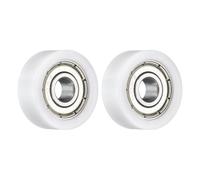 sourcing map 2 pulegge con cuscinetto folle a rullo, 6 x 21 x 8 mm, puleggia piatta con cuscinetto 606ZZ, per accessori hardware per mobili (bianco)
