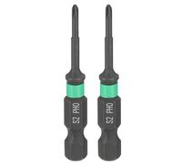 sourcing map 2 punte per cacciavite Phillips a impatto #0 PH0 1/4 "gambo esagonale 50" (50 mm) lunghezza 0,3 cm asta magnetica a croce punte per trapano in acciaio S2 cacciavite industriale per driver