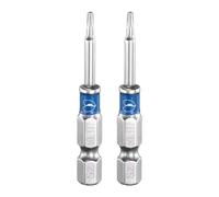 sourcing map 2 punte per cacciavite TT7 con testa Torx da 1/4", gambo esagonale, 50 mm, a prova di manomissione, a 6 punti, punta per trapano a stella, in acciaio S2, avvitatori industriali con punta