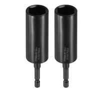 sourcing map 2 punte per trapano avvitatore da 18 mm, attacco metrico profondo da 1/4", codolo esagonale da 110 mm, extra lunghe, a 6 punti, cambio rapido, in acciaio CR-V, per avvitatori elettrici