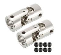 sourcing map 2 pz 10mm a 10mm Diametro Interno Girevole Universale Sterzo Albero U Giunto Accoppiatore L35XD16