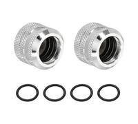 sourcing map 2 raccordi a compressione per tubi rigidi (da G1/4" a 10 ID 14 mm OD, argento) - Raccordo a compressione a serraggio rapido per tubi morbidi/sistema di raffreddamento ad acqua del