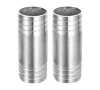 sourcing map 2 raccordi per tubi uguali da 41 x 100 mm, in acciaio inossidabile 304, per sistemi a vuoto, connessioni industriali, apparecchiature pneumatiche, argento