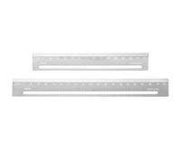 sourcing map 2 righelli dritti in metallo, 15 + 20 cm, in lega di alluminio, cavi, strumenti per misurare studio, lettura, aula e l'ufficio, argento bianco