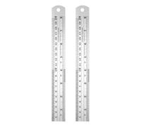 sourcing map 2 righelli in acciaio inox da 20 cm, doppia scala metrica, con bordo dritto, con tabella di conversione (2,5 cm)