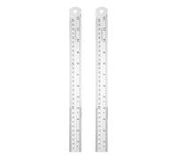 sourcing map 2 righelli in acciaio inox da 30 cm, doppia scala metrica, con bordo dritto, strumento di misurazione con tabella di conversione (1-1/8")