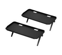 sourcing map 2 ripiani superiori per TV e monitor, 30 x 12,4 cm, in plastica, regolabili, staffa superiore universale, con foro, per console multimediali, console di gioco, nero