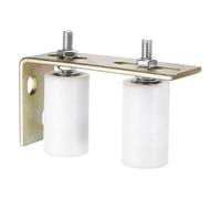 sourcing map 2 rulli guida per cancello scorrevole, in nylon, da 7,6 cm, montaggio con staffa posteriore a L, guida universale con cuscinetti a sfera sigillati, per porta scorrevole, bianco