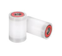 sourcing map 2 ruote a rullo in nylon con cuscinetti, foro da 3/8" x 1-1/4" larghezza x 5,1 cm lunghezza, ruota guida CNC cinghia piatta folle, puleggia in nylon (bianco)