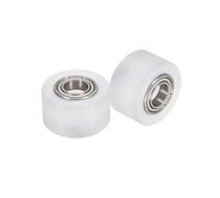 sourcing map 2 ruote a rullo in nylon con cuscinetti, foro da 3/8" x 1-3/16" larghezza x 11/16" lunghezza, ruota guida CNC, puleggia piatta in nylon (bianco)