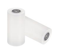 sourcing map 2 ruote a rullo in nylon con cuscinetti, foro da 3/8" x 1-7/8" larghezza x 4" lunghezza, ruota guida CNC, puleggia piatta in nylon (bianco)