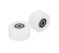 sourcing map 2 ruote a rullo in nylon con cuscinetti, foro da 3/8" x 2-5/16" larghezza x 3,8 cm lunghezza, ruota guida CNC, puleggia piatta in nylon (bianco)