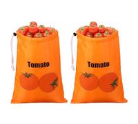 sourcing map 2 sacchetti per pomodori, riutilizzabili, con coulisse, per conservare alimenti per frutta e verdura e piante fresche, colore rosso