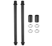 sourcing map 2 set di aste per lampade dritte da 160 mm, in acciaio al carbonio M10, con filettatura fine a doppia estremità con dadi di bloccaggio, connettore a manicotto per lampade da tavolo da