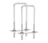 sourcing map 2 set di bulloni a U quadrati in acciaio inossidabile 304, 52 mm, larghezza interna 150 mm, lunghezza M8 con dadi, piastra di telaio, guarnizione per rimorchi di automobili, barche da