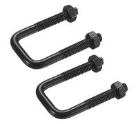 sourcing map 2 set di bulloni a U quadrati M6, 20 mm, larghezza interna 50 mm, lunghezza 50 mm, in acciaio inox 304, elettrolitico con dadi per auto, rimorchi, percorsi di barca, nero