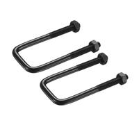 sourcing map 2 set di bulloni a U quadrati M6, 25 mm, larghezza interna 70 mm, lunghezza 70 mm, in acciaio inox 304, elettroplaccato con dadi per auto, rimorchi, percorsi di barca, nero